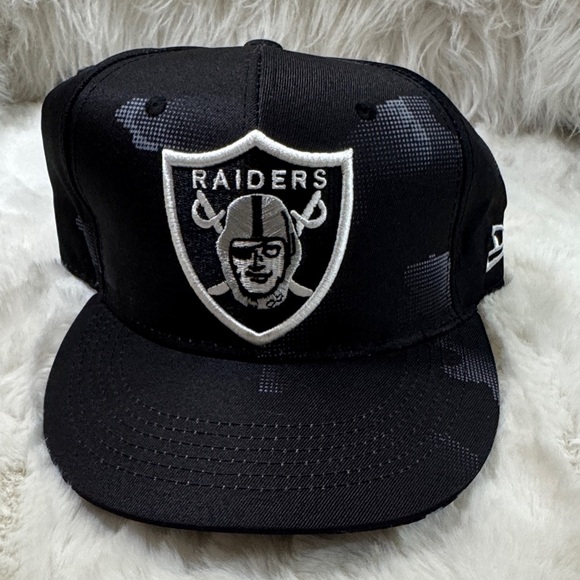 New Era Other - Las Vegas Raiders Black New Era Fits Camo Style Flat Brim SnapBack Hat/Cap New!